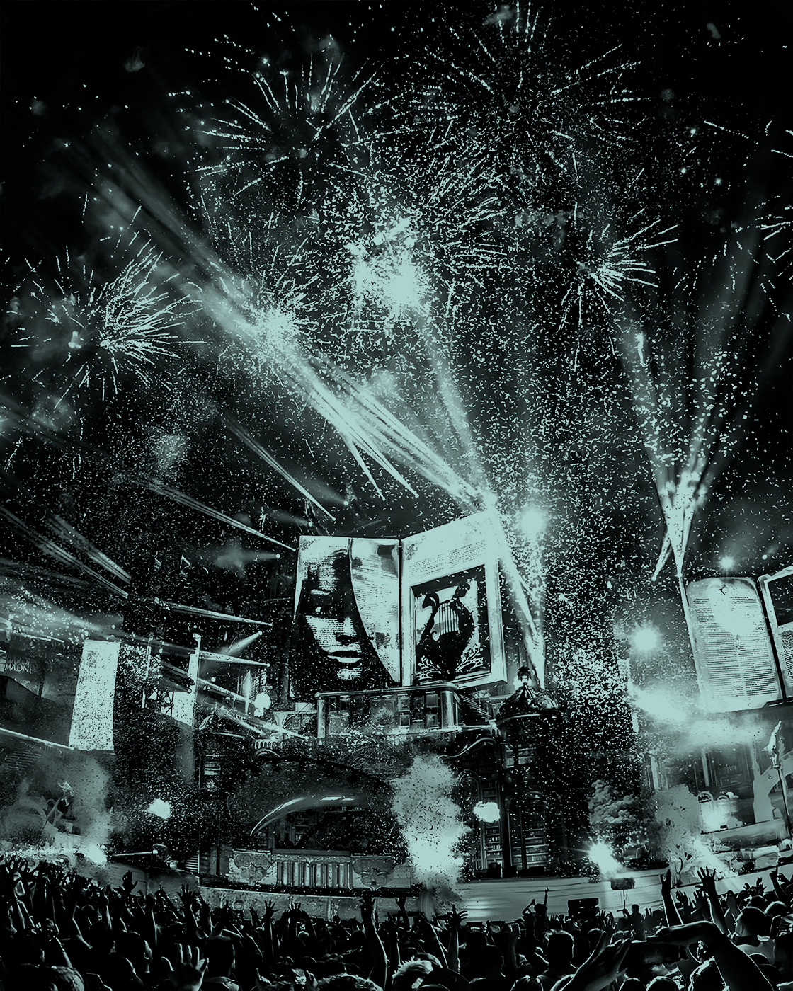 Stage LED wall live set audio-reactive
